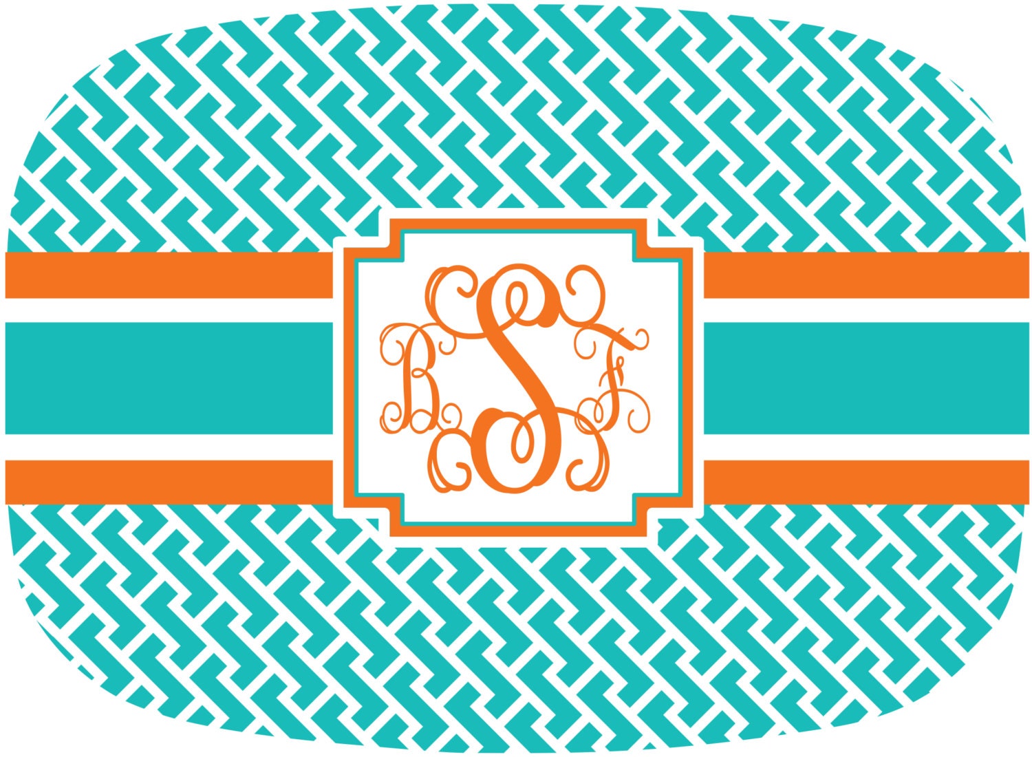 Monogrammed Melamine Platter ZIGG ZAGG