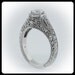 Vintage Edwardian Inspired 14K Gold and Diamond Engagement Ring Moissanite Center
