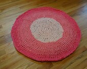 Hot Pink Crochet Rag Rug Mothers Day Gift-Ready to Ship-Free Shipping Inside the USA