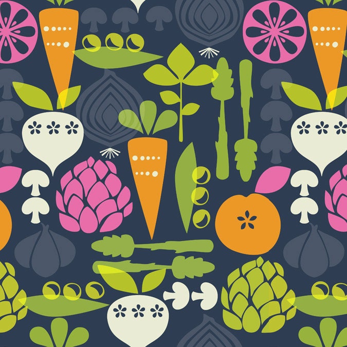 Reusable Snapping UnPaper Towels - Veggie Garden - Cotton and Terry Cloth - Eco Friendly