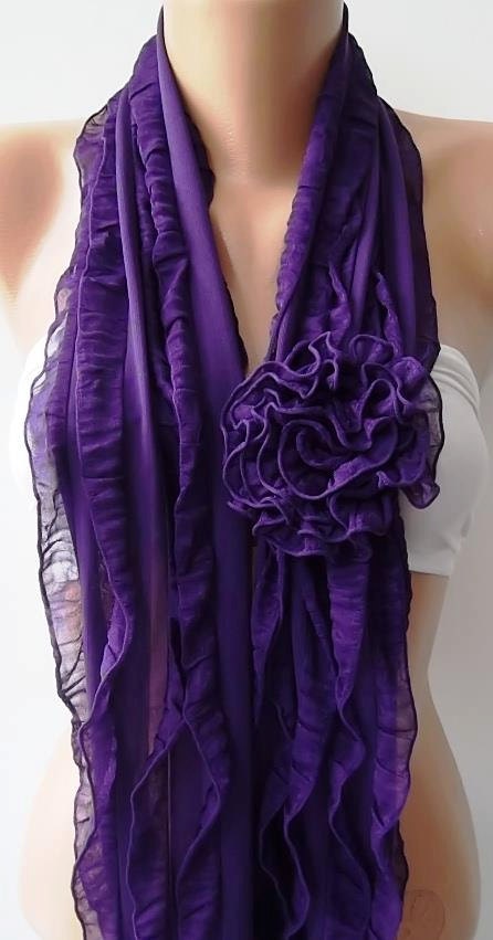 Elegant Scarf....Gorgeous  Accessories...It made with good quality chiffon fabric...Purple - Valentines Day....