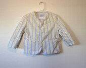 Kids 60's Striped Blazer - Blue & Yellow - Size 3 T Vintage 60s or 70s - Boys - Childs - Childrens - Spring Summer
