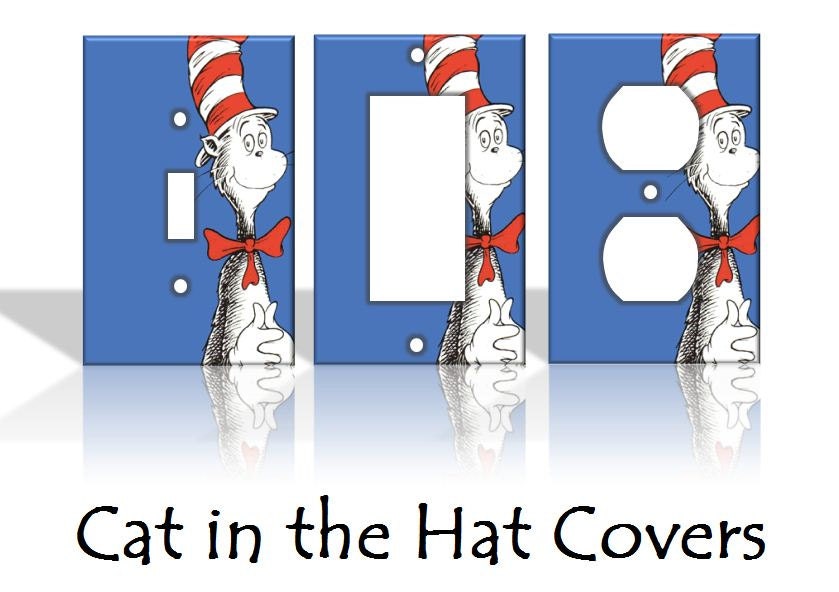 Cat in the Hat Dr. Seuss Light Switch Covers Wallplates Switchplates Home Decor Outlet 14 STYLES AVAILABLE