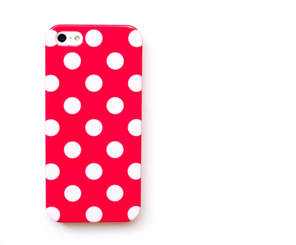 Red iPhone 5 Case,  Polka Dot iPhone 5 cover