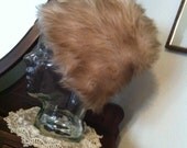 60s Faux Fur Hat Russian Cossack Style Sand Color FREE SHIPPING
