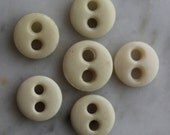 Vintage china buttons underwear buttons large 2 hole 6 pieces 1/2" and 5/8" excellent condition- reenactment, historic, period costume