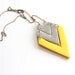 Mustard Yellow and Gray Tribal Arrow Necklace, Polymer Clay Pendant Necklace