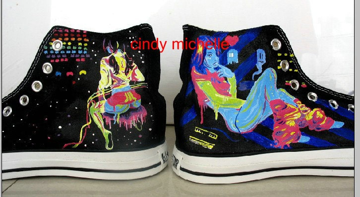 Custom Converse game girl sexy girl  Converse shoes hand painted on Converse all star shoes sneaker great gift  on converse