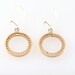 lacy gold toned circle round delicate earrings
