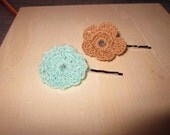 Crochet Flourette Bobby Pins Set - Assorted Colors