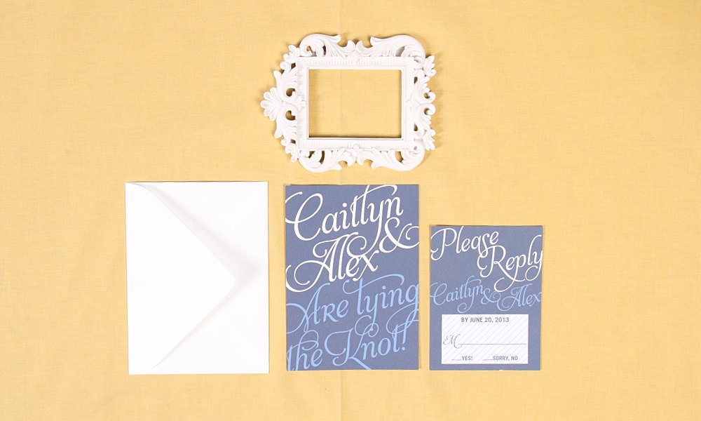 Modern Script Wedding Invitation Set