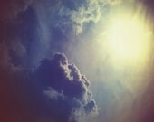 Sky Photograph - Light Photography - Sun - Cloud Art Print - Wall Art - Tunnel of Light - Skyscape - Home Decor