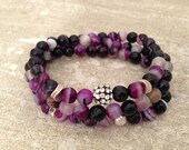 Purple Beaded Wrap Bracelet