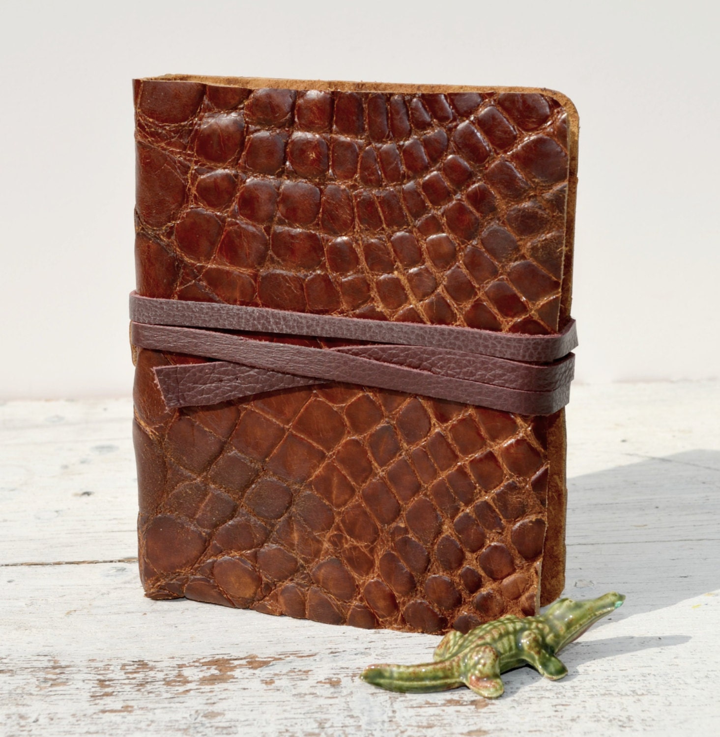 Handmade Leather Bound Alligator Hide Journal Travel Adventure Diary Poetry Notebook (215)