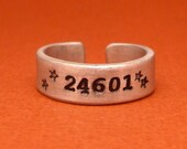 Les Miserables Inspired - 24601 - A Hand Stamped Aluminum Ring