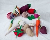 Play food fabric vegetables and fruits set of 15