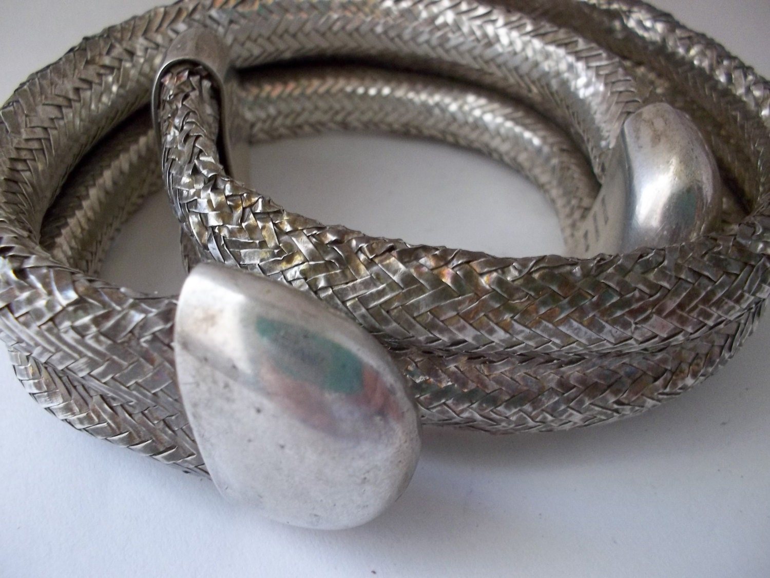1984 SiGNED ANGELA CUMMiNGS STERLiNG SiLVER MATCHiNG CUFF BRACELETS/ Rare Estate Jewelry/ Collectible Designer Jewelry