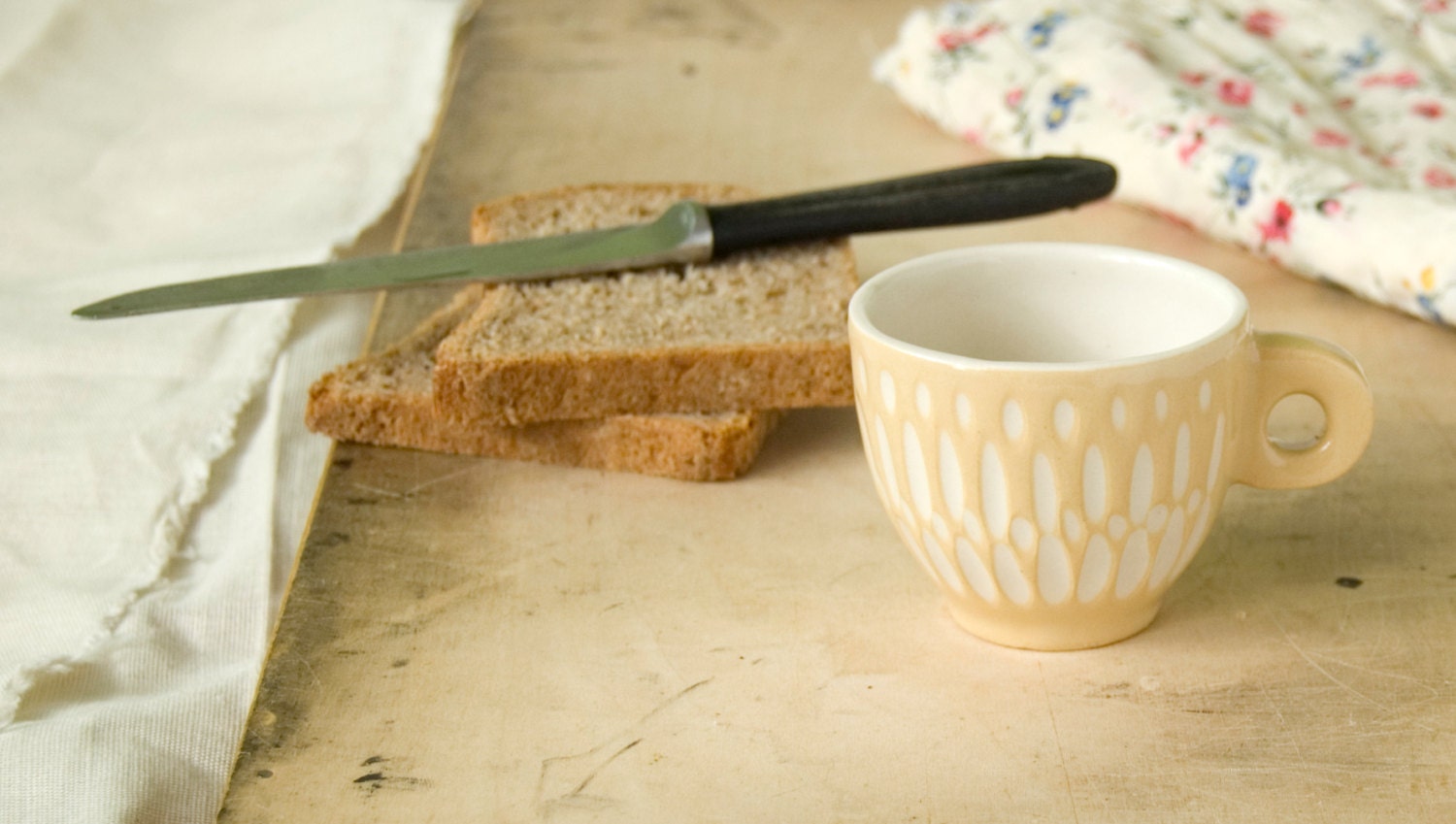 Ceramic stoneware cup coffee tea espresso - unique handmade serving decorative textured kitchen pottery morning coffee - ecru yellow