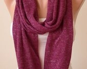 Plum Purple Infinity Scarf - Jersey Fabric