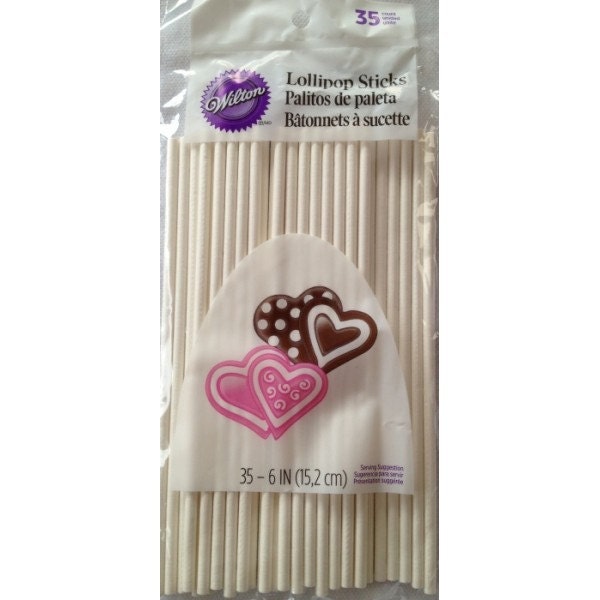 35 Lollipop Sticks - cake pop sticks  - 6" white sucker sticks - Cookie Pop Stick Cake pop stick - Dessert Stick - strong dowel candy stick