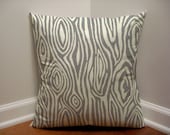 18 x 18 Storm Grey Wood Grain Pillow, Grey Designer Twill Pillow Cover