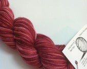 Superwash merino worsted in the Cherry Cheesecake colorway