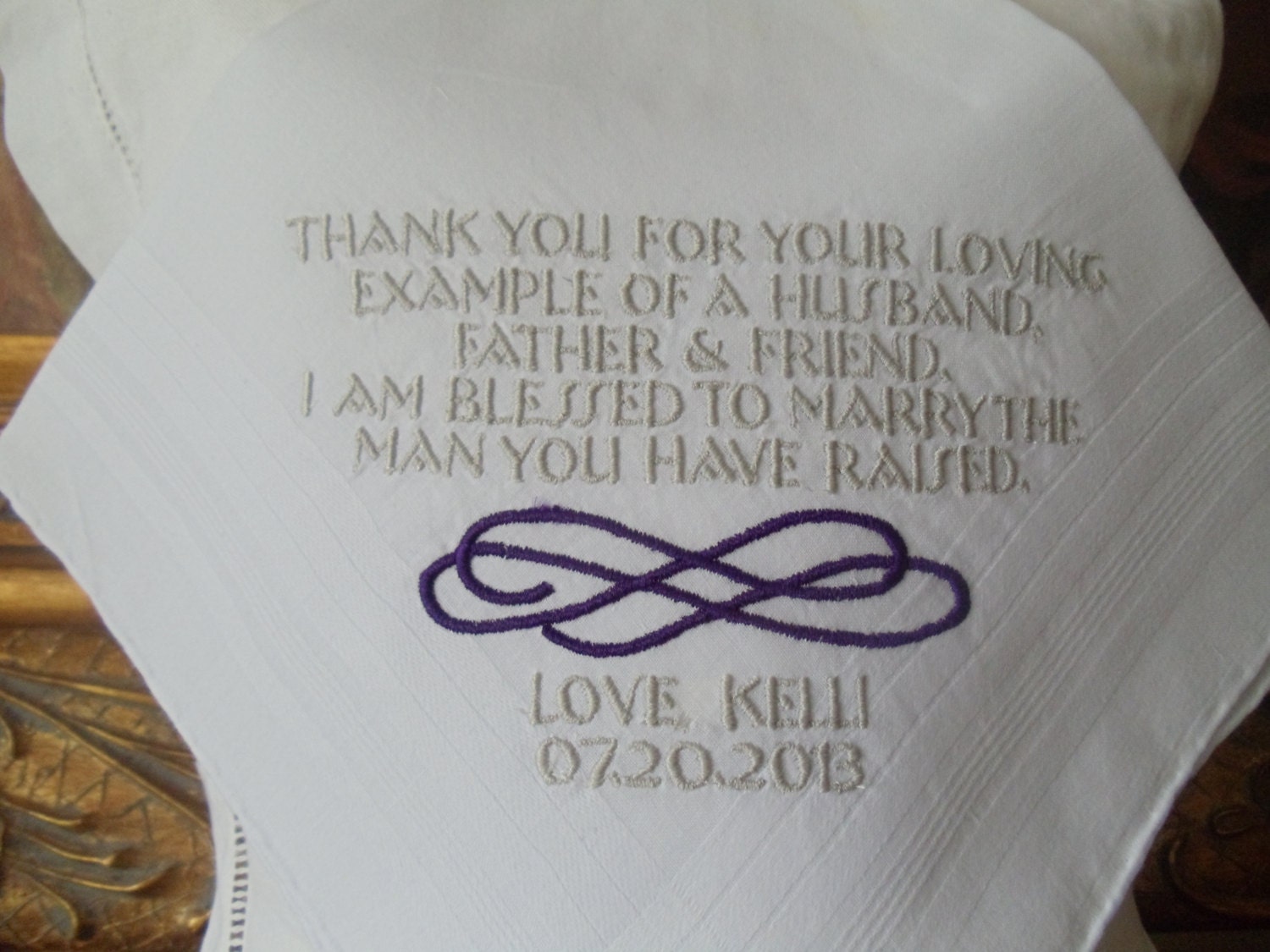 For Your Wedding Men Satin Banded Handkerchief for Father of  Groom