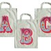 Alphabet gift bags, personalised cotton totes, for wedding favours, bridal showers and party bags