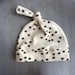 ORGANIC Baby Top Knot Beanie Hat - Scattered Dots Design
