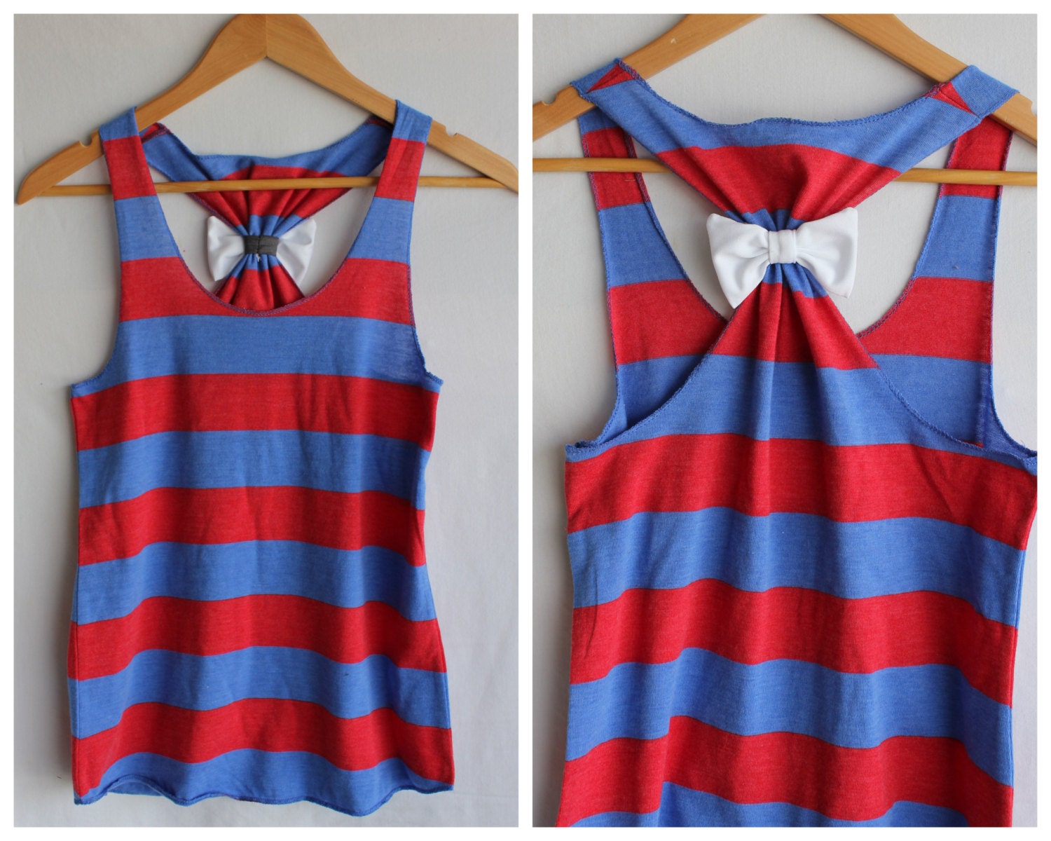 Bow Tank Top Red Stripes  - Medium - Limited Edition