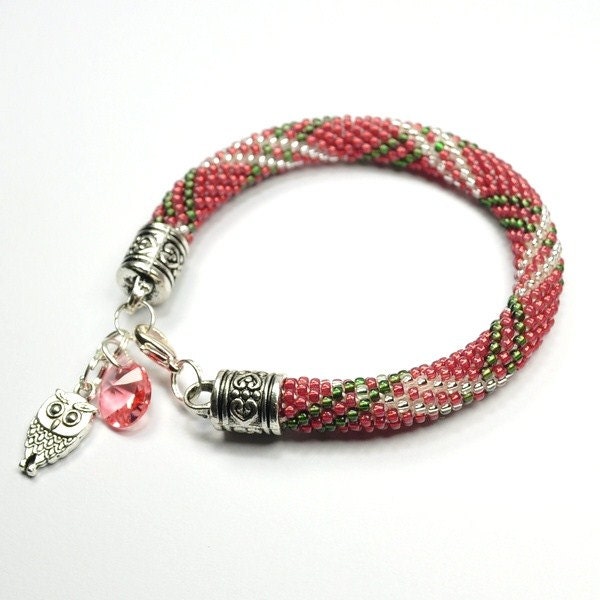 Bead Crochet Bracelet. Beaded Bracelet. Rope Bracelet. Toho Seed Beads Bracelet.