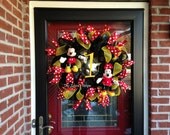 Mickey and Minnie Mouse Black, Red, and Yellow Birthday Party Deco Mesh Wreath