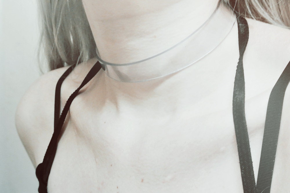 Clear Vinyl Choker, collar, plastic, pvc