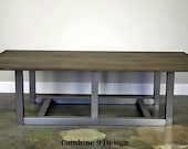 Modern Industrial Coffee Table. Steel & Wood (reclaimed top avail.). Custom sizes and colors available. Mid century.