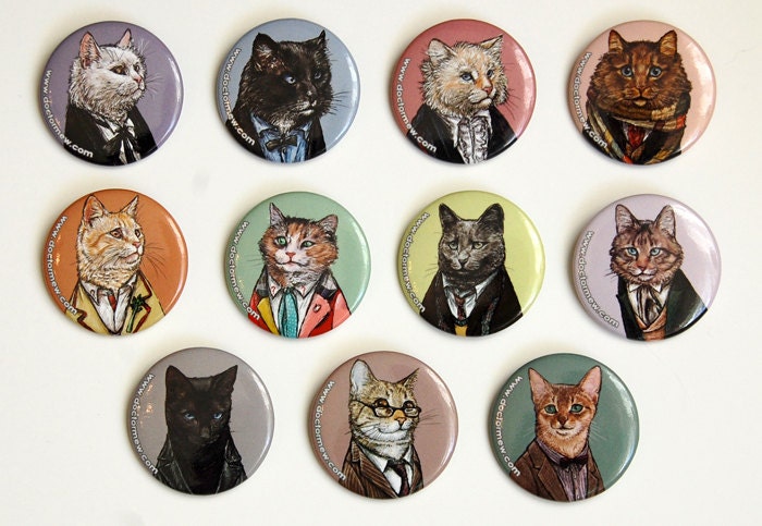 Doctor Mew Buttons Set of 11