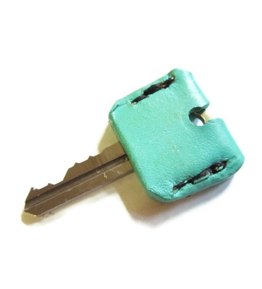 Leather Key Cover in Teal - Made in USA