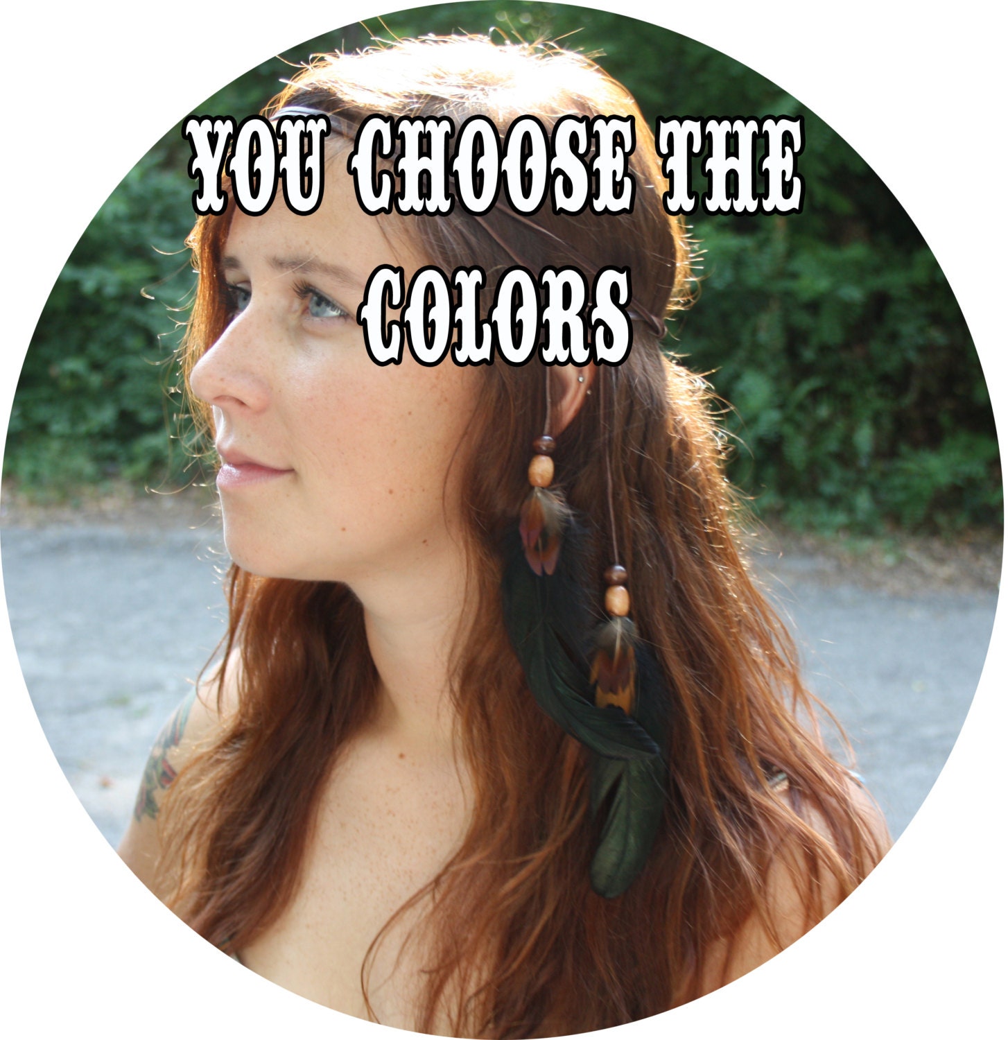 CUSTOM Feather and Leather Headband, Armband, Necklace, Belt - Versatile Multi-Use Multi-Ways