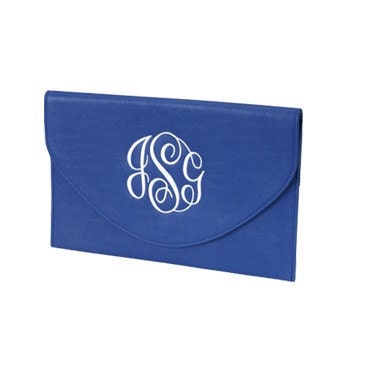 Ladies/ Womens Monogrammed Clutch Purses -Monogrammed Envelope Clutch - DARK BLUE CLUTCH