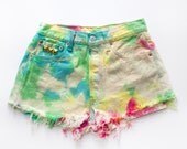 Vintage Levis Rainbow Splatter Studded Customised Shorts