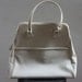 60s LARGE WHITE PURSE - Vinyl Ostrich Skin Style - Multiple Compartments