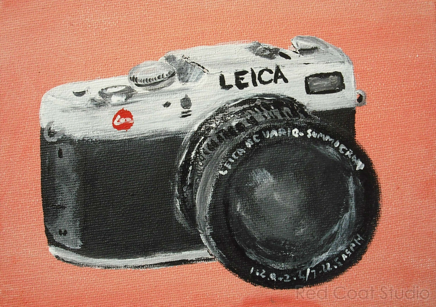 Vintage Camera Wall Art Print from Original Painting - Leica