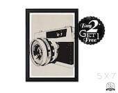 Retro Cam, 5X7 Vintage Camera Print, Art Print and Home Decor, Buy 2 Get 1 Free