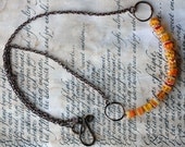 Yellow Square Glass Bead Necklace