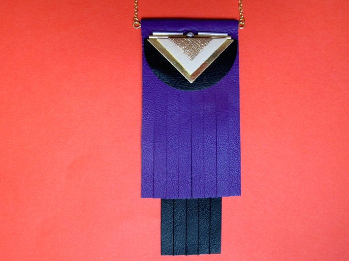 Hawara long necklace, oriental and ethnic spirit, fringed leather