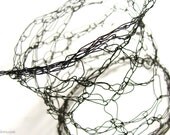 Bracelet crochet, wire, black, cuff bracelets