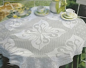 Handmade Crochet Tablecloth Butterflies, Heirloom, Filet Crochet, Victorian,  Rustic,  Wedding Gift