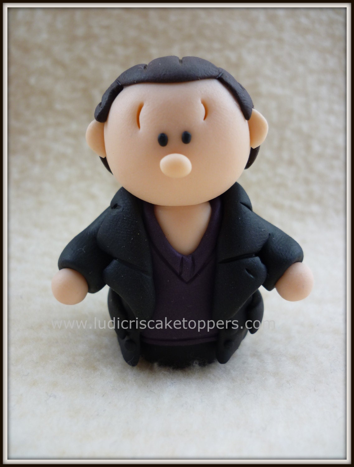 Doctor Who- The 9th Doctor Fimo / Polymer clay "Ickle" Ludicris Miniature by Ludicris Cake Toppers