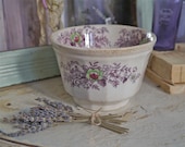 J. Wedgwood Pattern Tyrol Lavender With Green Flowers Transferware Bowl