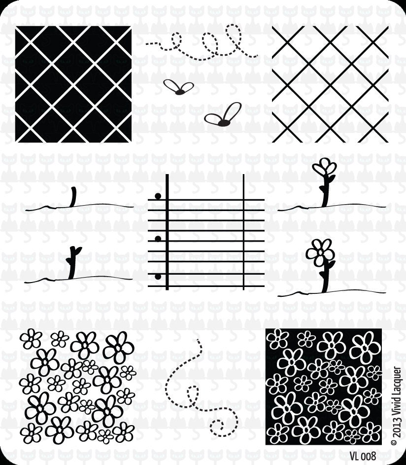 VL 008 Nail Art Stamping Plate