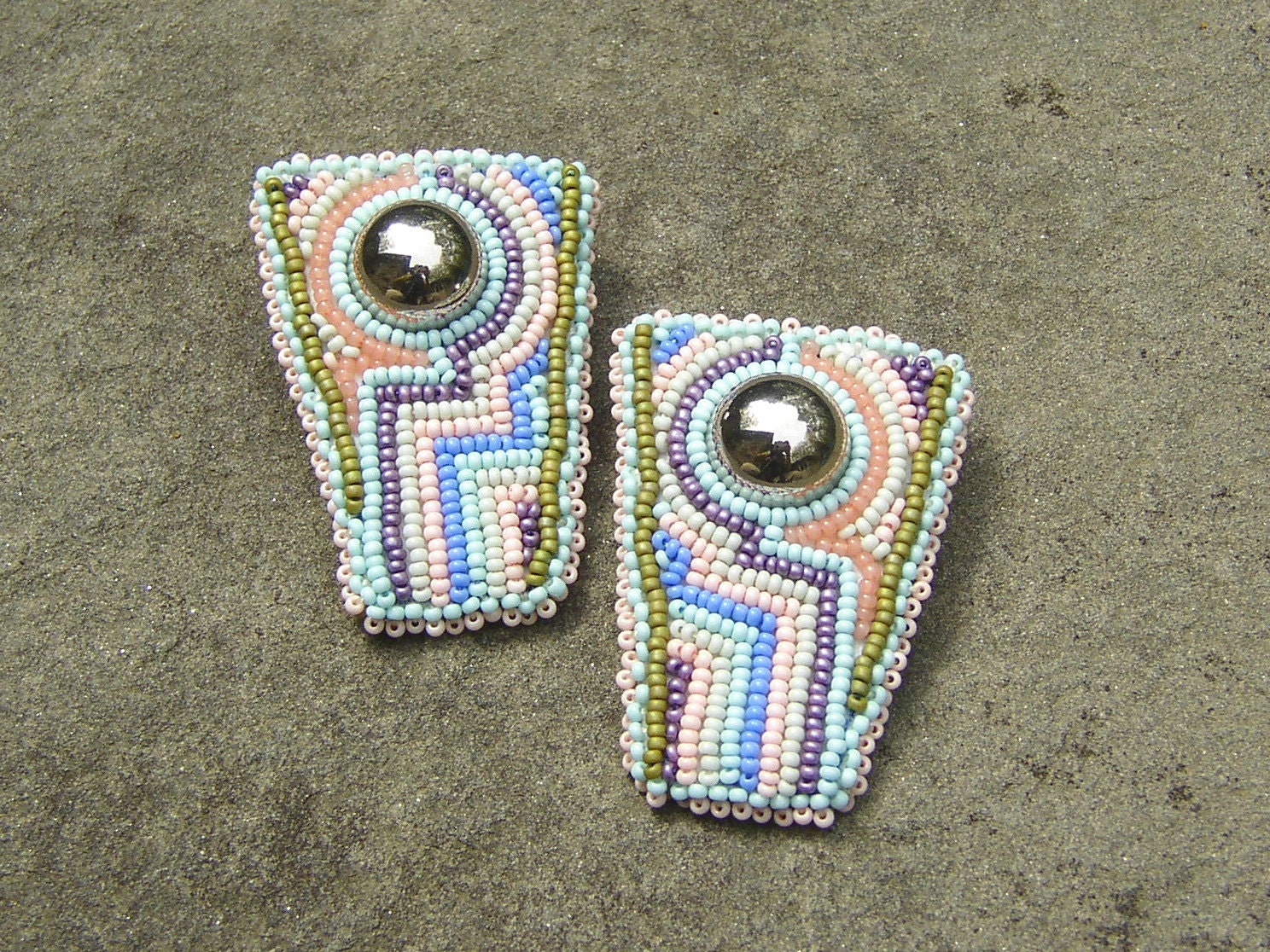 Art Deco Meets Navaho Stud Earrings